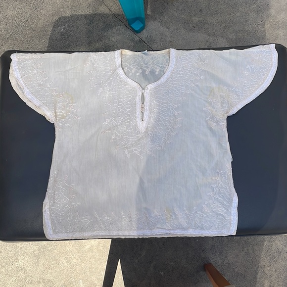 Vintage vanilla cream peasant blouse - Picture 11 of 15